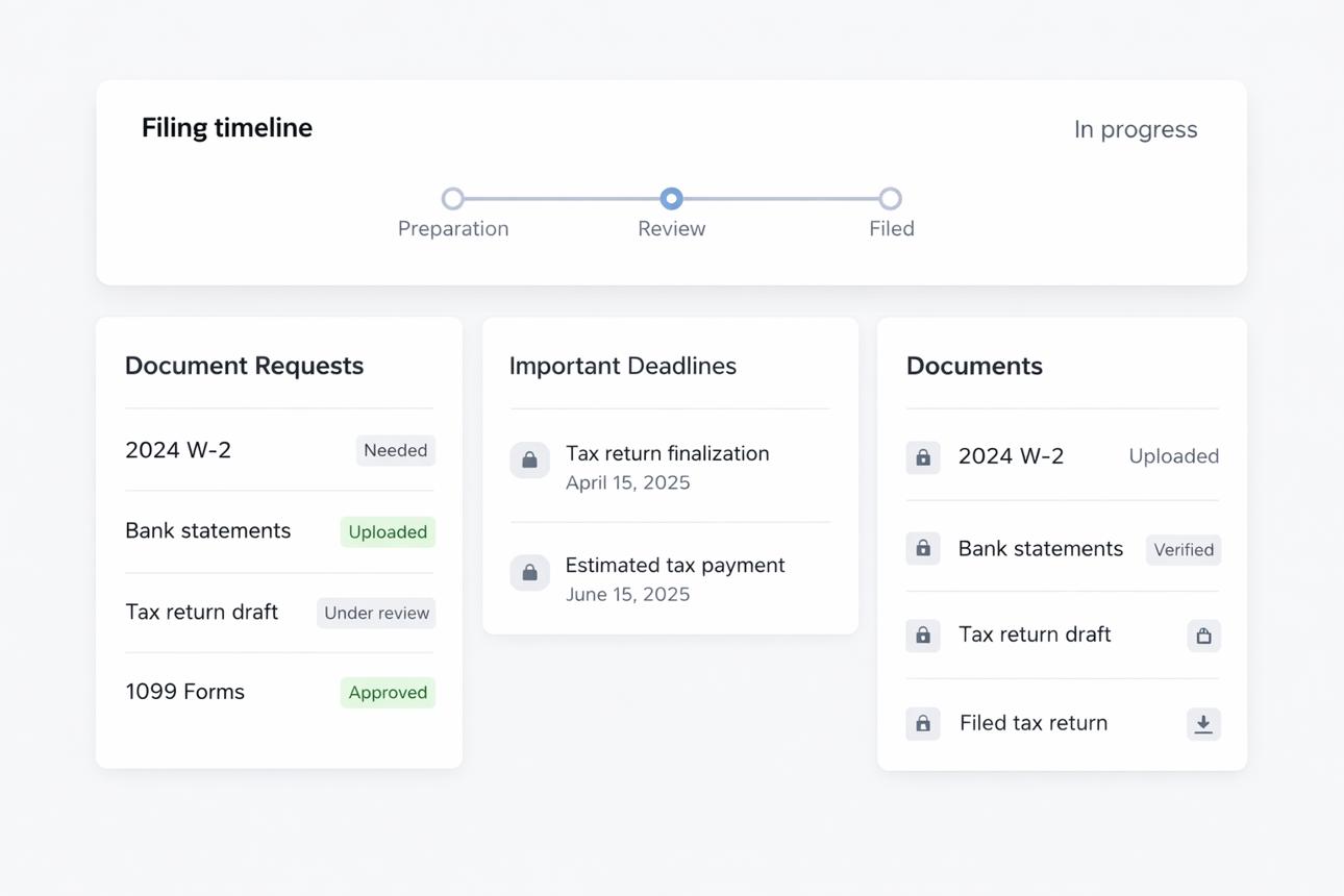 Client document collection portal