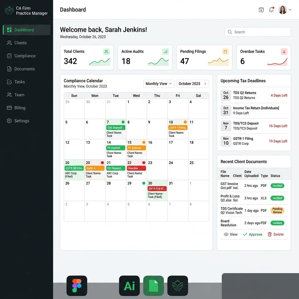Client compliance tracking application